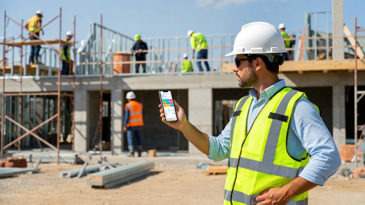 Mobile construction scheduling on phone